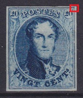 Belgique - N°11 (*) 20c Bleu Médaillon 1861 TB Margé - Cadré Prolongé à Droite - LUXE ! - 1858-1862 Medaillen (9/12)