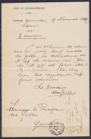 Note De Service Du Directeur De La Poste Pour Percepteur De ??? - Càd "BRUXELLES 10 /20 NOV 1894" (RR !) - Sonstige & Ohne Zuordnung