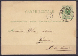 EP CP 5c (N°45) De WILLERZEE Càd GEDINNE /13 JUIN 1884 Pour E/V - Boîte "K" (légère Déchirure Coin Supérieur Gauche) - Cartes Postales 1871-1909