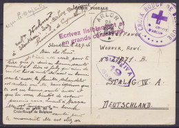 Carte De Stockem Càd  ARLON /24 VIII 1940 Pour Prisonnier Au STALAG IVA - Cachet "Croix Rouge / Comité D'Arlon" + Griffe - Guerre 40-45 (Lettres & Documents)