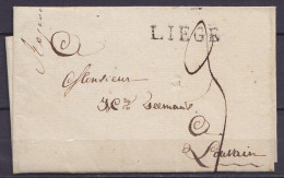 LSC (sans Texte) De LIEGE 29 Juillet 1815 Pour LOUVAIN - Griffe "LIEGE" - Port "3" - 1815-1830 (Periodo Holandes)