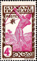 Guyane Poste N* Yv:111 Mi:112 Indigène Tirant à L'arc (défaut Gomme) - Unused Stamps