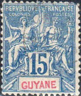 Guyane Poste N* Yv: 35 Mi:34 Groupe Allégorique Mouchon (sans Gomme) - Unused Stamps