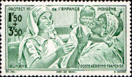 Guyane Avion N** Yv:22/23 Protection De L'enfance Indigène - Unused Stamps