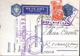 1942-TRIPOLITANIA PA C.60 Su Cartolina Franchigia Via Aerea XI UFF. CONCENTRAMEN - Tripolitania