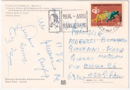 1974-CAMPIONATI EUROPEI ATLETICA Lire 40 (1262) Isolato Su Cartolina (Loreto) - 1971-80: Poststempel