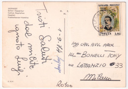 1974-PUCCINI Lire 40 (1267) Isolato Su Cartolina (Legnago Istituti Ospedalieri P - 1971-80: Marcofilie
