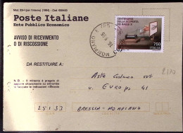 1996-SCOERTA RAGGI X Lire 750 Isolato Su Avviso Ricevimento - 1991-00: Marcophilia