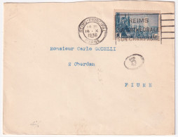 1936-Francia Congresso Universale Pace Isolato Su Busta Reims (16.10) Per L'Ital - Briefe U. Dokumente