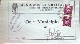 1945-IMPERIALE S.F. Coppia C.50 Su Piego Orzivecchi (16.11) - Marcophilia
