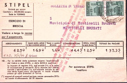 1944-MONUMENTI Coppia C.25 Su Bolletta Telefonica - Poststempel