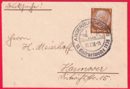 1938-Germania Angerburg Settimana Della Vela (27.2) Annullo Speciale Su Busta - Lettres & Documents