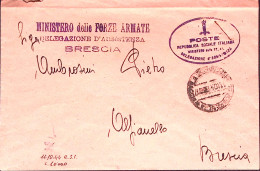 1944-RSI MINISTERO Delle FF.AA. Ovale Su Busta Di Servizio Brescia (11.10) - Marcofilía