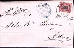 1880-FR.LLI SERVIZIO Sopr C.2/5,00 Su PIEGO Bottrighe (12.8) - Marcofilie
