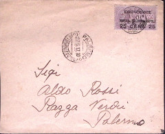 1917-IDROVOLANTE NAPOLI-PALERMO-NAPOI C.25 Su Busta Annullo Arrivo Palermo (28.6 - Storia Postale (Posta Aerea)