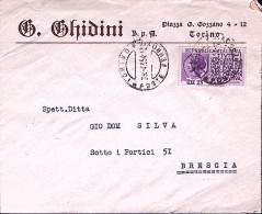1954-DICHIARAZIONE REDDITI £,25 Isolato Su Busta Torino (23.4) - 1946-60: Marcophilia
