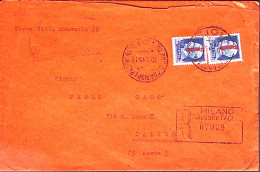 1945-IMPERIALE Sopr Coppia Lire 1,25 Su Raccomandata Milano (30.1) - Marcophilie