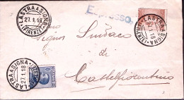 1918-MICHETTI C.20 E 25 Su Piego Espresso Lastra A Signa (27.1) - Poststempel
