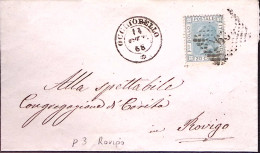 1868-OCCHIOBELLO C2+punti Su Soprascritta Affrancata Effigie C.20 - Marcofilía