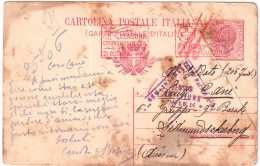 1917circa-CARTOLINA POSTALE Leoni C.10 Diretta A Prigioniero Di Guerra Italiano  - Poststempel