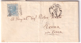 1869-PADOVA C1+punti (31.8) Su Lettera Completa Testo Affrancata C.20 - Marcofilie