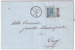 1872-BELLUNO C1+punti (6.2) Su Lettera Completa Testo Affrancata C.20 - Marcofilie