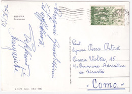 1959-XL ANNIVERSARIO VITTORIA Lire 15 (843) Isolato Su Cartolina (Messina Panora - Messina