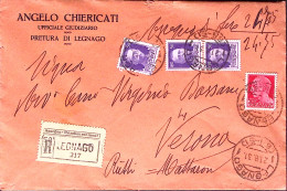 1931-IMPERIALE C.20 + Singolo E Coppia C.50 Su Manoscritti C/assegno Legnago (21 - Marcophilie