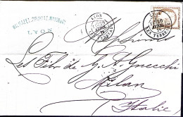 1876-Francia Cerere C.30 Su Sovracoperta Lione (26.4) Per L'Italia - 1871-1875 Ceres