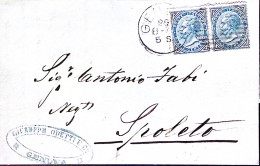 1879-effigie Coppia C.10 Su Lettera Completa Di Testo Genova (29.8) - Poststempel