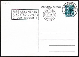 1954-CORTINA D'AMPEZZO FATE LEALMENTE. Annullo Targhetta (11.3) Su Cartolina Pos - 1946-60: Marcophilie