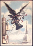 1945-blocco Di 8 Esemplari Lupa Capitolina Su Cartolina Con Mole Antonelliana E  - Patriotic