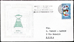 1957-ROMA CAMERA DEI DEPUTATI/ ASSEMBLEA C.E.C.A. Annullo Targhetta Su Cartolina - Demonstrationen