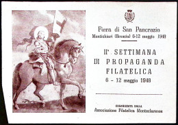 1948-MONTICHIARI 2 SETTIMANA FILATELICA Annullo Speciale (6.5) Su Cartolina Nume - Manifestaciones