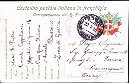 1916-OSPEDALE DI GUERRA/14 Tondo Rosso Su Cartolina Franchigia Posta Militare/CO - War 1914-18