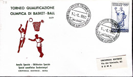 1960-TORNEO QUALIFICAZIONE OLIMPICA BASKET-BAI.L/BOLOGNA Annullo Speciale (13.8) - Manifestations