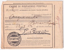 1913-CASSE RISPARMIO POSTALE/CONFERMA DEPOSITO C.2 (27.9) Su Conferma Di Deposit - Marcophilia