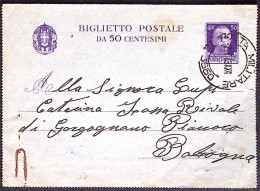 1943-POSTA MILITARE/N 3550 C2 (1.7) Su Biglietto Postale Imperialec.50 Fori Spil - Storia Postale