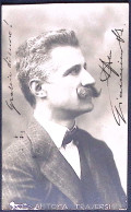 1908-cartolina Foto Con Firma Autografa Originale Di Antona Traversi Commediogra - Chanteurs & Musiciens