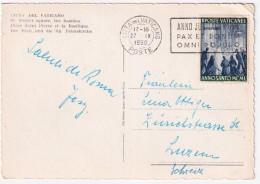 1950-VATICANO Anno Santo Lire 10 (135) Isolato Su Cartolina (27.9) Per La Svizze - Sonstige & Ohne Zuordnung