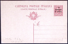 1919-Trentino Intero Postale 10/10 C.rosso Sovrastampa Tipo Bodoni - Trentino