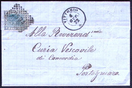 1872-VITTORIO C 2+punti (6.10) Su Lettera Completa Testo Affrancata C.20 (T26) - Marcophilie