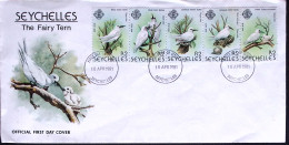 1981-Seychelles S.5 Valori The Fairy Tern (uccello Sterna Fatata) Su Fdc - Seychellen (1976-...)