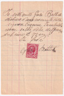 1908-LEONI C.10 Come MARCA BOLLO Su Ricevuta - Storia Postale