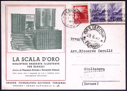 1949-la Scala D'oro Biblioteca Graduata Illustrata Per Ragazzi Torino, Cartolina - 1946-60: Marcophilia