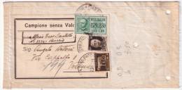 1939-CAMPIONE SENZA VALORE Espresso Sacchetto In Tela Completo Affrancata Imperi - Storia Postale