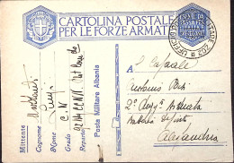 1939-92 Battaglione CC. NN. Manoscritto Su Cartolina Franchigia Albania Ufficio  - Storia Postale