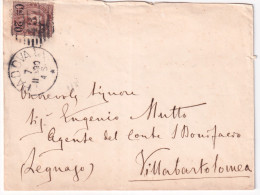 1880-Effigie Sopr. C.20/30 (57) Isolato Su Busta Padova (7.11) - Marcophilia