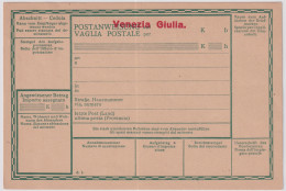 1918-Venezia Giulia Modulo Per Vaglia Postale Bilingue Soprastampato Venezia Giu - Venezia Giuliana