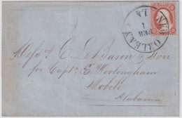 1851/56- USA 3c.cn Margini Corti Su Sovracoperta Con Annullo Di New Orleans - 1861-65 Stati Confederati